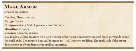 Mage Armor 5e Guide: How It Works vs Regular .